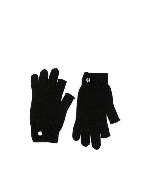 Rick Owens Black Fingerless Press-Stud Gloves for men
