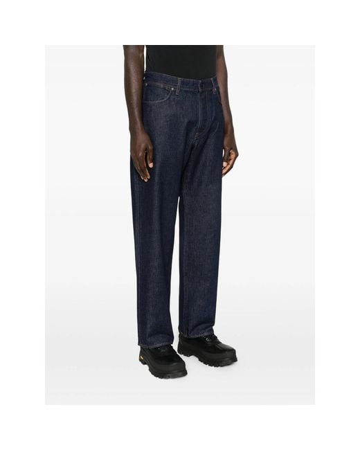 Stone Island Blue Five-Pocket Star-Embroidery Denim for men