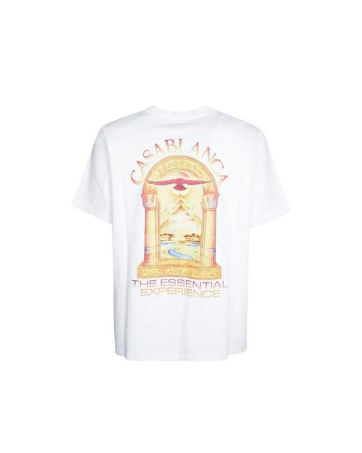 Casablanca White Hermons Mirage Arch Printed Classic T-Shirt for men