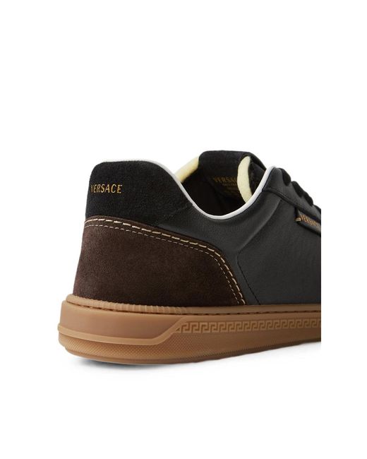 Versace Black Low-Top Sneakers Greca Court for men