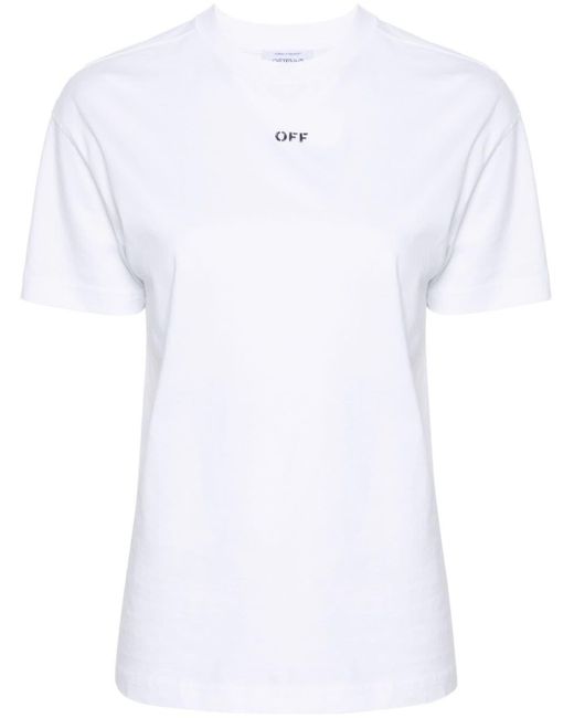 Off-White c/o Virgil Abloh White Off- Diag-Stripe Cotton T-Shirt