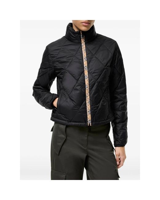Burberry Black Checker-Tape Quilted Nylon Bramford Jacket