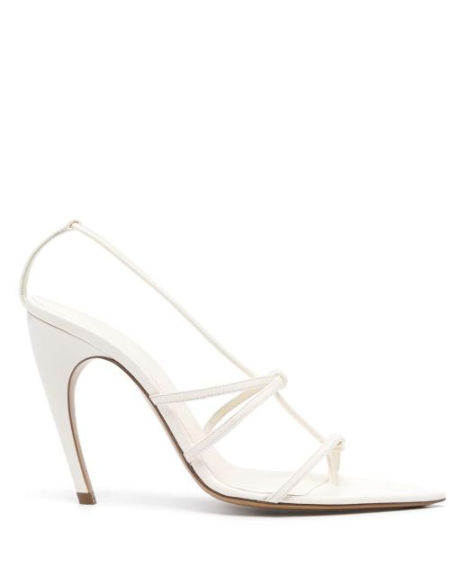 Nensi Dojaka White 110M Pointed-Toe Leather Sandals