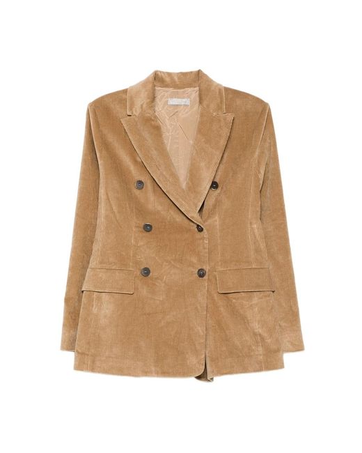 Antonelli Women's Natural Double-Breasted Corduroy Jacket