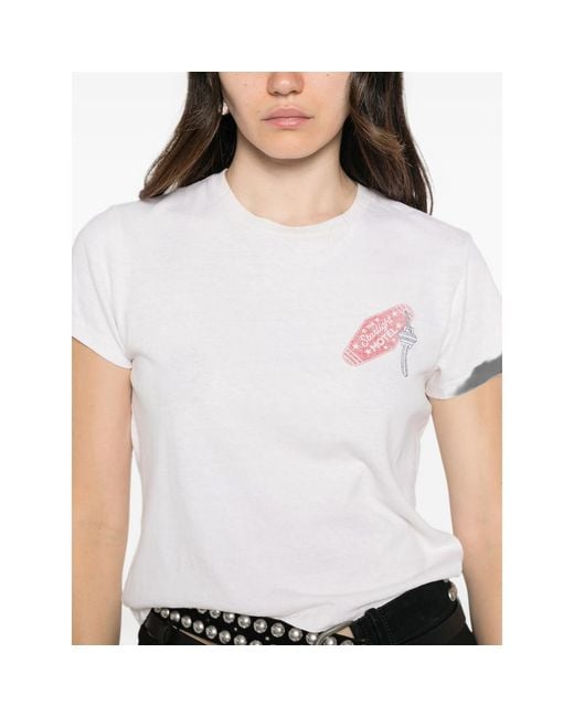 Re/done White Graphic-Print Short-Sleeve T-Shirt
