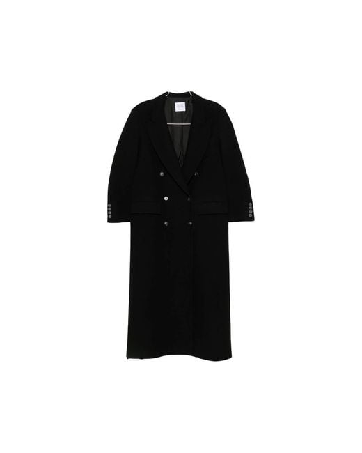 LE SULLY STUDIO Black Double-Breasted Peak-Lapel Coat