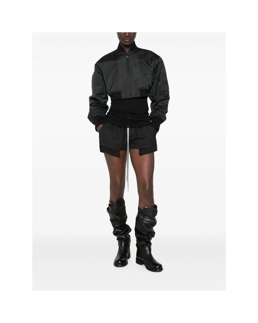 Balenciaga Black Cropped Bomber Jacket
