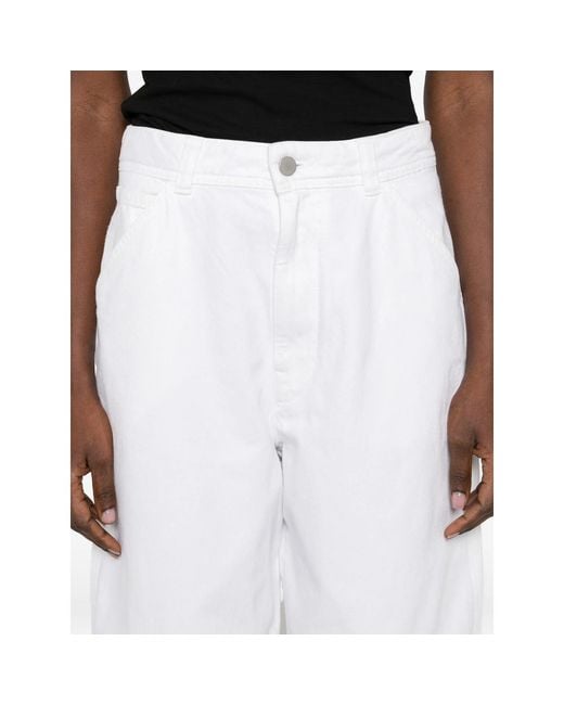 Lemaire White Wide Trousers