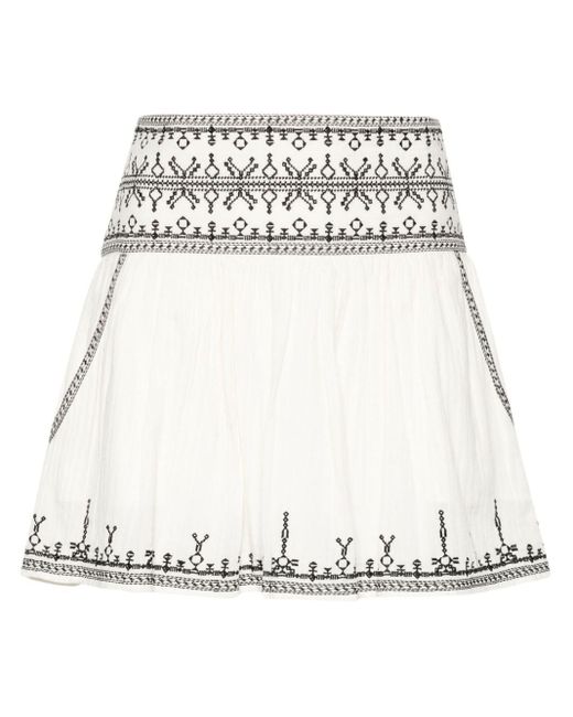 Isabel Marant Marant Étoile - White Picadilia Embroidered Cotton Skirt - Women's - Organic Cotton/cotton/viscose