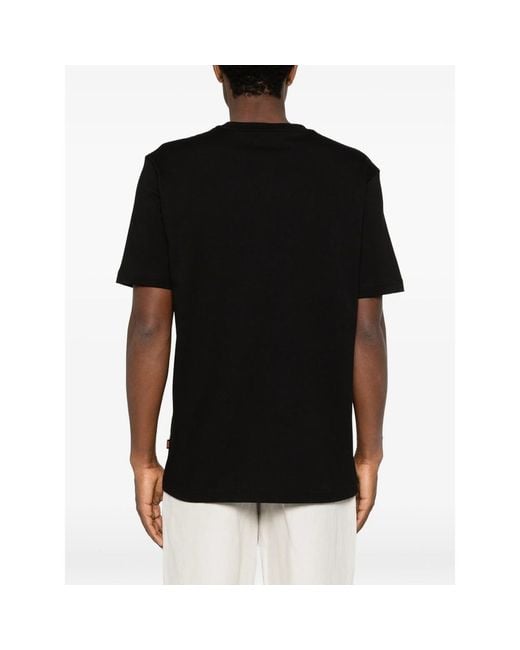 Boss Black Cotton-Jersey T-Shirt With Printed Artwork for men
