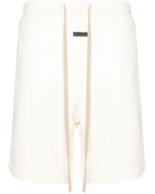 Fear Of God White Logo Tag Cotton Shorts for men