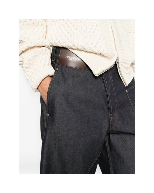 J.W. Anderson Gray Button-Fastening Wide-Leg Jeans for men