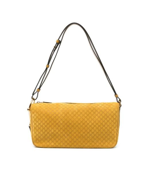 Gucci Yellow Monogram Top-Handle Medium Shoulder Bag