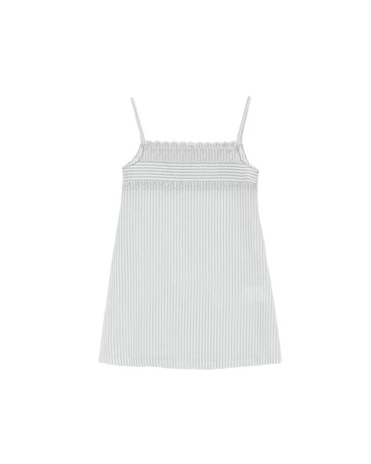 Low Classic White Stripe Lace-Trim Dress