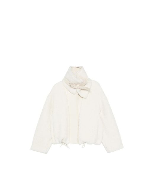 Sportmax White Filtro Zip-Fastening Jacket