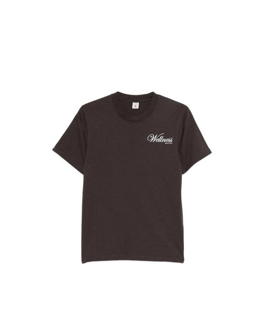 Sporty & Rich Black Soho Logo-Print Short-Sleeved T-Shirt
