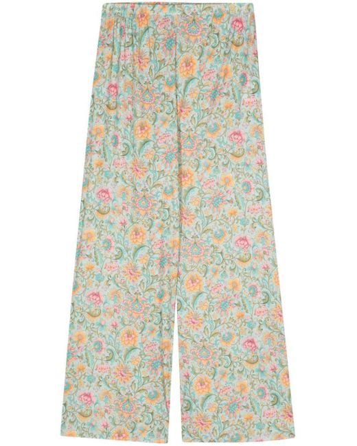 Louise Misha Blue Floral Straight Trousers