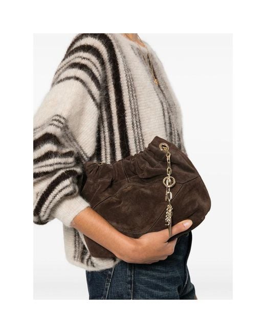 Ba&sh Black Mini June Suede Tote Bag