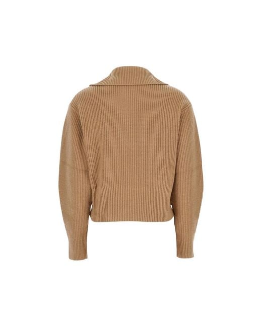 Max Mara Natural Nadar Quarter-Zip Knitted Jumper