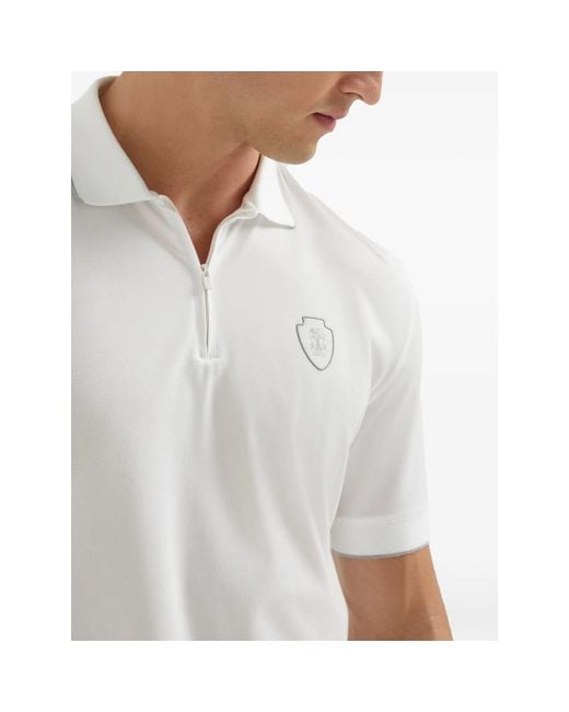 Brunello Cucinelli White Polo Shirts for men