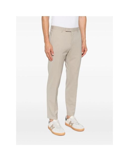 PT Torino Natural Pressed-Crease Tailored Trousers for men