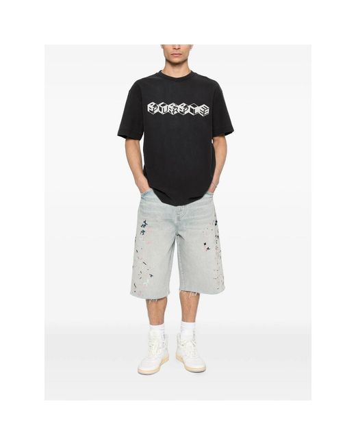 Purple Brand Black Cube Textured T-Shirt for men
