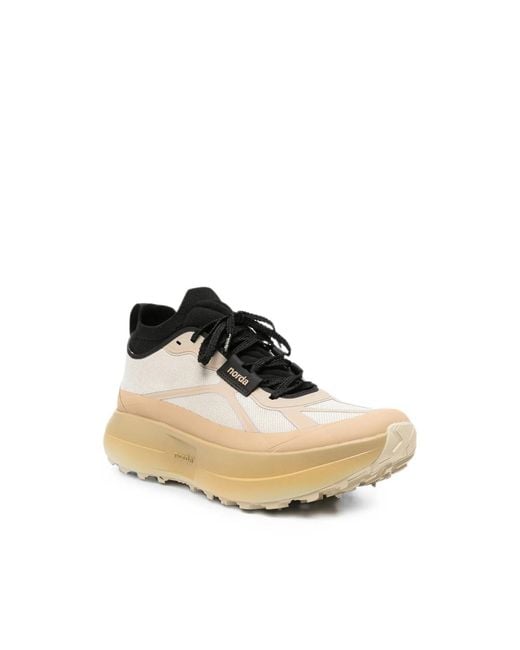 Norda Natural Panelled Lace-Up Sneakers for men