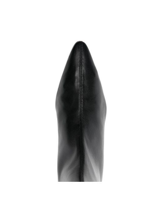 Dear Frances Black Topo Pointed Leather Bootie