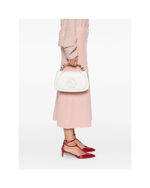 Gucci White Medium Blondie Leather Cross Body Bag