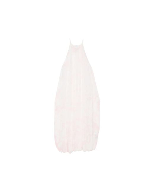 CFCL White Plissé Sleeveless Midi Dress