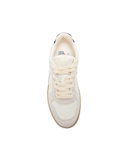 Veja White V-82 Suede Panelled Sneakers for men