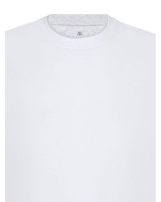 Brunello Cucinelli White Double-Layer Cotton T-Shirt for men