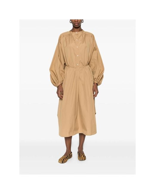 Loulou de Saison Natural Gathered Sleeve Dress