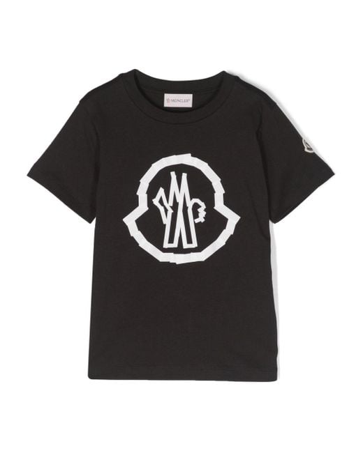 Moncler Black Logo-Print Cotton T-Shirt