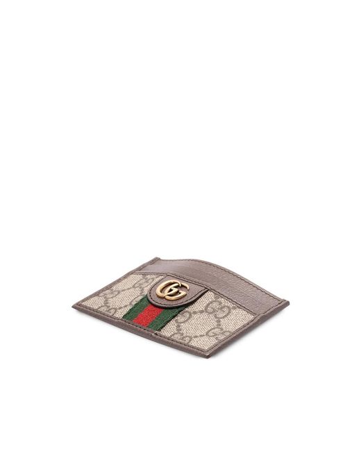 Gucci Gray Logo Stripe Cardholder for men
