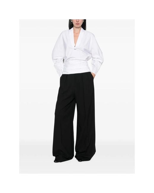 Jacquemus White Colombe V-Neck Blouse