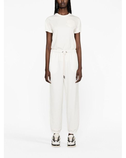 Moncler White Drawstring-waist Cotton Track Pants