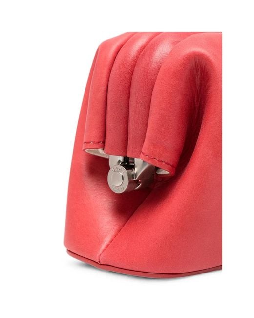 OSOI Red Mini Boat Leather Tote Bag