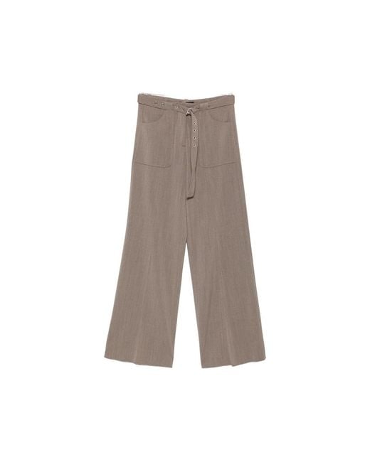 Seafarer Gray Belted Wide-Leg Trousers
