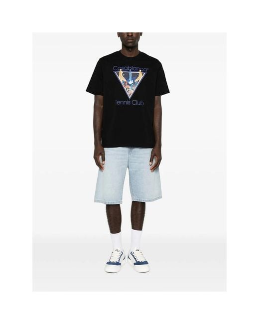 Casablanca Black Monde Perdu Tennis Club Icon Graphic-Print T-Shirt for men