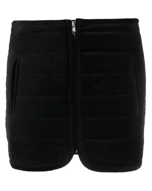 Isabel Marant Black Arona Quilted Velvet Miniskirt