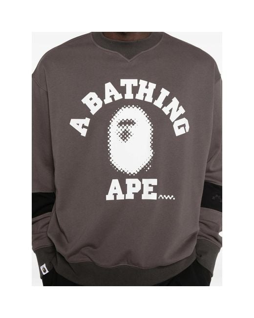 A Bathing Ape Gray Crewneck Sweatshirt for men