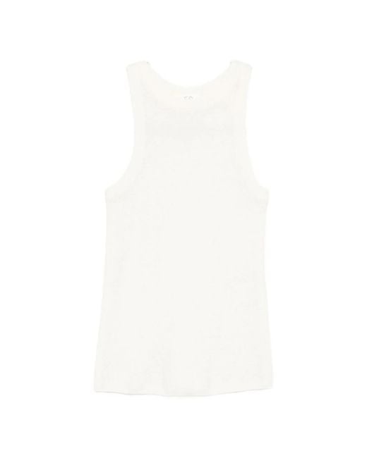Co. White Ribbed Tank Top
