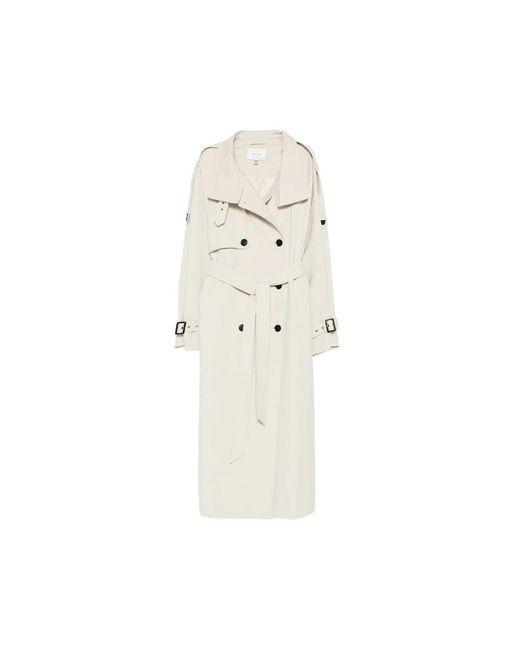 Gestuz White Belted Trench Coat