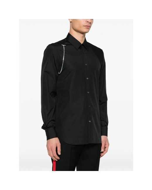 McQueen Black Chain Pin Shirt for men