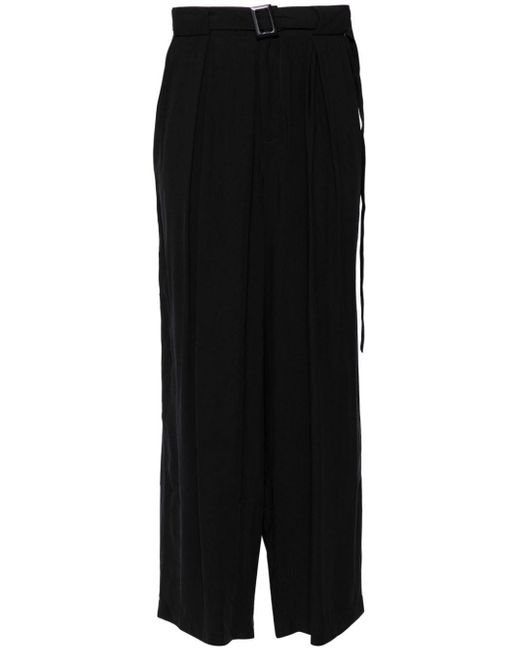 Louis-Gabriel Nouchi Black Belted Wide-Leg Trousers for men