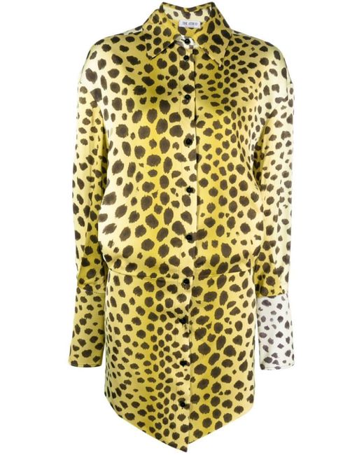 The Attico Metallic Leopard-Patterned Shirt Dress