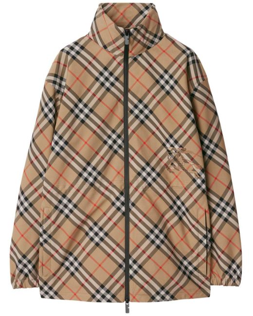 Burberry Brown Check-Pattern Jacket