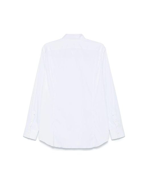 Mazzarelli White Wingtip-Collar Shirt for men