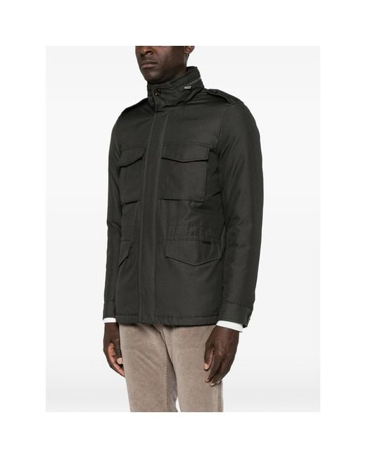 Moorer Black Four-Pocket Epaulette Jacket for men